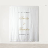 Formele Klassieke Zwart en Goud Huwelijk Achtergro Wandkleed (Voorkant)