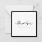 Formele Klassieke Zwart-wit bruiloft Dank u Notitiekaartje (Voorkant)