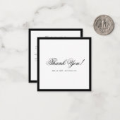 Formele Klassieke Zwart-wit bruiloft Dank u Notitiekaartje (Voorkant / Achterkant in situ)