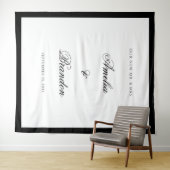 Formele Klassieke Zwart & Wit Huwelijk Achtergrond Wandkleed (In Situ (horizontaal))