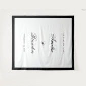Formele Klassieke Zwart & Wit Huwelijk Achtergrond Wandkleed (Voorkant (horizontaal))