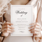 Formele Klassieke Zwart Wit Kalligrafie Bruiloft Kaart