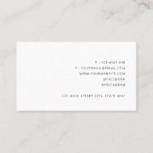 Formele Klassieke Zwart-wit Monogram Typografie Visitekaartje (Achterkant)