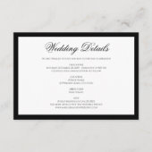 Formele Klassieke Zwart-Wit Trouwdetails Informatiekaartje (Voorkant)