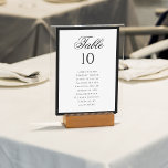 Formele Klassieke Zwart & Wit Wedding Zitting Graf Kaart<br><div class="desc">Begeleid uw gasten in stijl met onze Formal Classic Black & White Wedding Seating Chart Tafelnummer. Met een tijdloos zwart-wit ontwerp is deze elegante tafelnummerkaart ideaal voor een verfijnde of zwart-stropdas bruiloft. De strakke lay-out en verfijnde typografie creëer hebben een gepolijste look, waardoor elke tafel is gemarkeerd met helderheid en...</div>