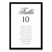 Formele Klassieke Zwart & Wit Wedding Zitting Graf Kaart (Achterkant)