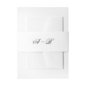 Formele Klassieke Zwarte Monogram Script Wedding Uitnodigingen Wikkel (Voorkant Voorbeeld)