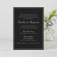 Formele klassieke zwarte Script elegante bruiloft 