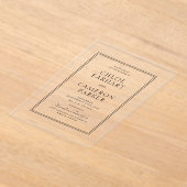 Formele Klassieke Zwarte Vierkante Border Wedding Acryl Uitnodigingen (Laagn)