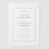 Formele Klassieke Zwarte Vierkante Border Wedding Vellum Uitnodigingen (Voorkant)