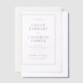 Formele Klassieke Zwarte Vierkante Border Wedding Vellum Uitnodigingen (Offset)