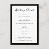 Formele Klassieke Zwarte Witte Rand Trouwdetails Informatiekaartje (Voorkant)