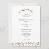 Formele kleurrijke bloemen bruiloft foto uitnodigi kaart (Voorkant)