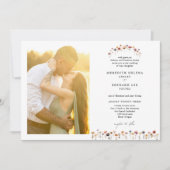 Formele Kleurrijke Bloemen Trouwfoto Horizontaal Kaart (Voorkant)