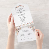 Formele kleurrijke bloemenbruiloft all in one uitnodiging (Afscheurbaar)