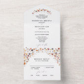 Formele kleurrijke bloemenbruiloft all in one uitnodiging (Binnen)