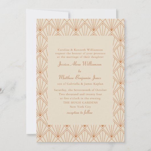 Formele kunst Deco Kunst verbrande Oranje legante  Kaart (Voorkant)