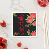 Formele kunstzinnige rode bloemen servet (Insitu)