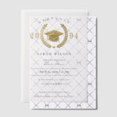 Formele Laurel Krans Goud Graduation Cap Party Vellum Uitnodigingen (Offset (Uitnodiging))