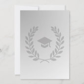 Formele Laurel Wreath Silver Graduation Cap Party Kaart (Achterkant)