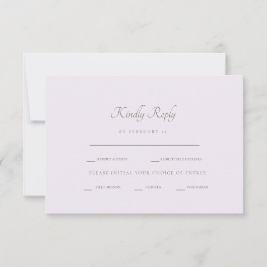 Formele Lavendel Diner Opties RSVP (Voorkant)