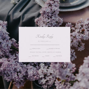 Formele Lavendel Diner Opties RSVP Kaartje