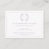 Formele  Lavendel Monogram Bruiloft Informatiekaartje (Voorkant)