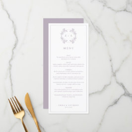 Formele  Lavendel Monogram Bruiloft Menu