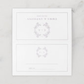 Formele  Lavendel Monogram Bruiloft Plaatskaartje (Buitenkant ongevouwen)