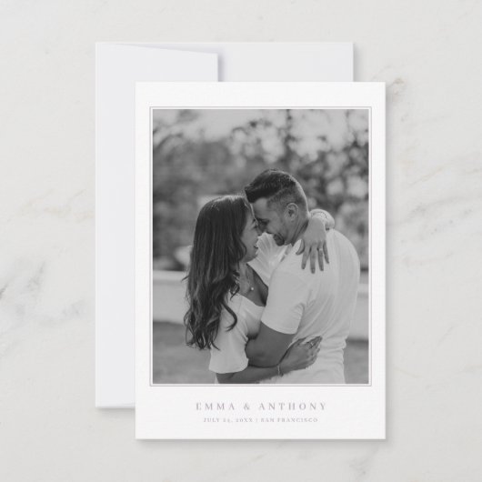 Formele  Lavendel Monogram Bruiloft Save The Date (Voorkant)