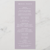 Formele  Lavendel Monogram Trouwprogramma Programmakaart (Achterkant)