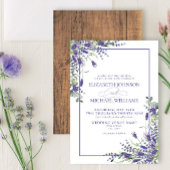 Formele lavender Eucalyptus Wood Script Weddenscha Kaart