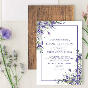 Formele lavender Eucalyptus Wood Script Weddenscha Kaart