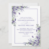 Formele lavender Eucalyptus Wood Script Weddenscha Kaart (Voorkant)