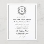 Formele Leafy Crest Monogram Fotobruiloft Flyer (Voorkant)