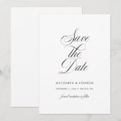 Formele legante kalligrafie voor legante bruiloft save the date (Voorkant / Achterkant)