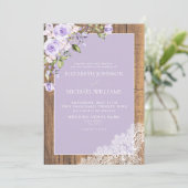 Formele Lila lavendel Rustic Wood Weddenschap Kaart (Staand voorkant)