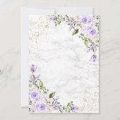 Formele Lila lavender Gold Marble Floral Wedding I Kaart (Achterkant)