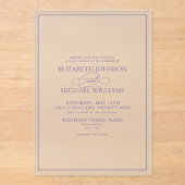 Formele Lila lavender klassieke bruiloft Acryl Uitnodigingen (Voorkant)