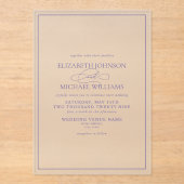 Formele Lila lavender klassieke bruiloft Acryl Uitnodigingen (Voorkant)