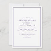 Formele Lila lavender klassieke bruiloft Kaart (Voorkant)