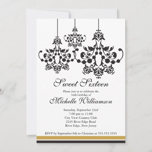 Formele luchters Sweet 16e verjaardag Kaart (Voorkant)