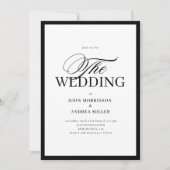 Formele luxe bruiloft met foto | Zwart en wit Kaart (Voorkant)