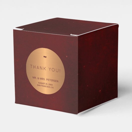 Formele luxe bruine bruidebruine bruiloft bedankt bedankdoosjes (Voorkant Zijde)