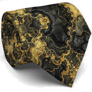 Formele Luxe Das   Marmer Zwart & Goud