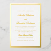 Formele Luxe Gold Border Script Wedding Folie Uitnodiging (Voorkant)