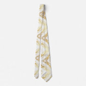 Formele Luxe Herenkraagdas | Marmer Wit & Goud Stropdas (Achterkant)