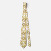 Formele luxe stropdas | Marmer wit & goud (Voorkant)