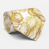 Formele luxe stropdas | Marmer wit & goud (Opgerold)