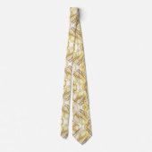 Formele luxe stropdas | Marmer wit & goud (Achterkant)